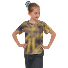 Yellow Abstract Stars Kids  Mesh Piece Tee