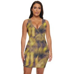 Yellow Abstract Stars Draped Bodycon Dress by DimitriosArt