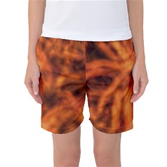 Red Abstract Stars Women s Basketball Shorts by DimitriosArt