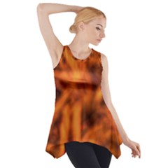 Red Abstract Stars Side Drop Tank Tunic by DimitriosArt