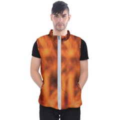 Red Abstract Stars Men s Puffer Vest by DimitriosArt