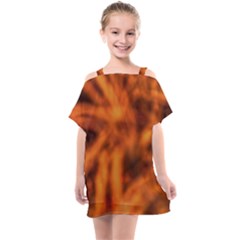 Red Abstract Stars Kids  One Piece Chiffon Dress by DimitriosArt