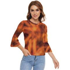 Red Abstract Stars Bell Sleeve Top