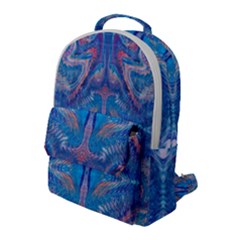 Blue Repeats Flap Pocket Backpack (large) by kaleidomarblingart