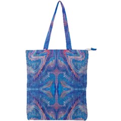 Blue Repeats Double Zip Up Tote Bag by kaleidomarblingart