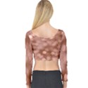 Light Reflections Abstract No6 Rose Long Sleeve Crop Top View2