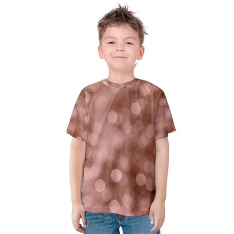 Light Reflections Abstract No6 Rose Kids  Cotton Tee by DimitriosArt