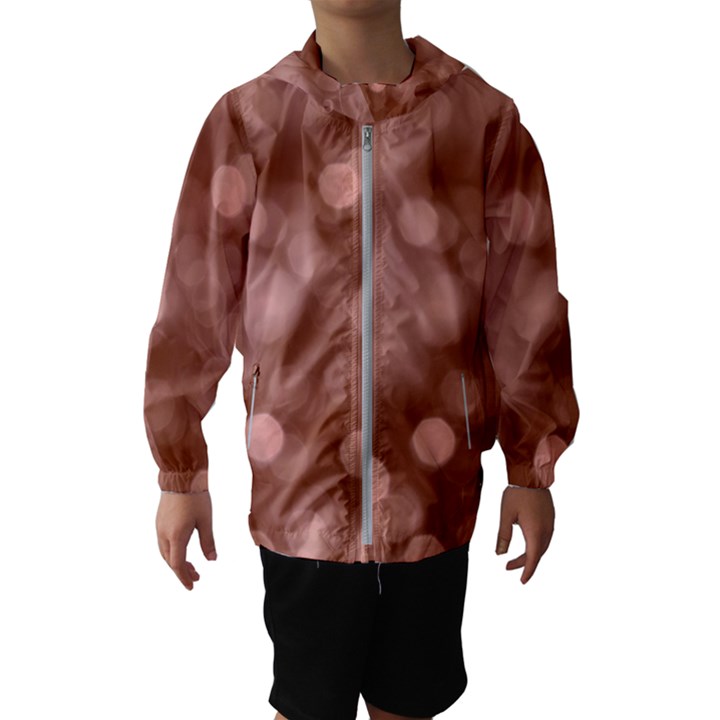 Light Reflections Abstract No6 Rose Kids  Hooded Windbreaker