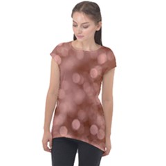 Light Reflections Abstract No6 Rose Cap Sleeve High Low Top by DimitriosArt