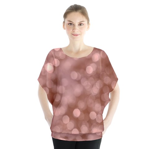 Light Reflections Abstract No6 Rose Batwing Chiffon Blouse by DimitriosArt