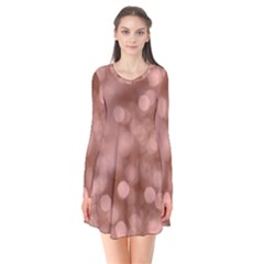 Light Reflections Abstract No6 Rose Long Sleeve V-neck Flare Dress by DimitriosArt