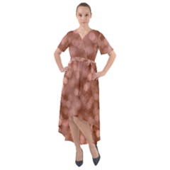 Light Reflections Abstract No6 Rose Front Wrap High Low Dress by DimitriosArt