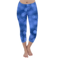 Light Reflections Abstract No5 Blue Capri Winter Leggings  by DimitriosArt