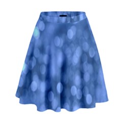 Light Reflections Abstract No5 Blue High Waist Skirt by DimitriosArt