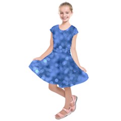 Light Reflections Abstract No5 Blue Kids  Short Sleeve Dress by DimitriosArt