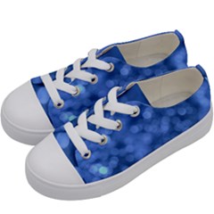 Light Reflections Abstract No5 Blue Kids  Low Top Canvas Sneakers by DimitriosArt