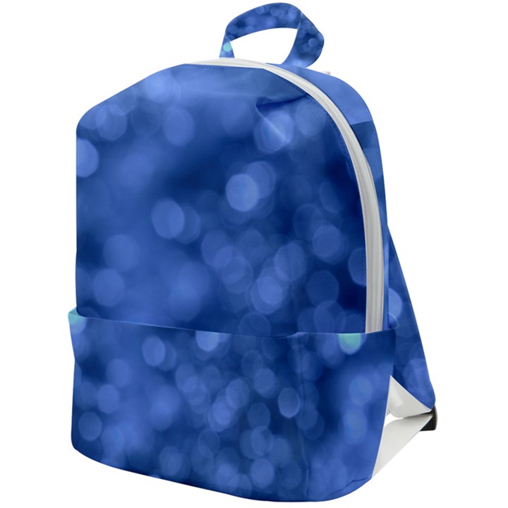 Light Reflections Abstract No5 Blue Zip Up Backpack