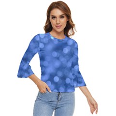 Light Reflections Abstract No5 Blue Bell Sleeve Top