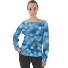 Light Reflections Abstract No8 Cool Off Shoulder Long Sleeve Velour Top by DimitriosArt