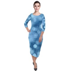 Light Reflections Abstract No8 Cool Quarter Sleeve Midi Velour Bodycon Dress by DimitriosArt