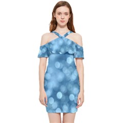 Light Reflections Abstract No8 Cool Shoulder Frill Bodycon Summer Dress by DimitriosArt