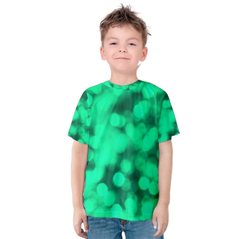 Light Reflections Abstract No10 Green Kids  Cotton Tee by DimitriosArt