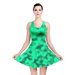 Light Reflections Abstract No10 Green Reversible Skater Dress by DimitriosArt