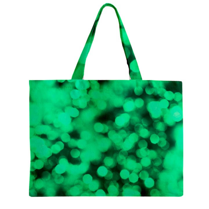 Light Reflections Abstract No10 Green Zipper Mini Tote Bag