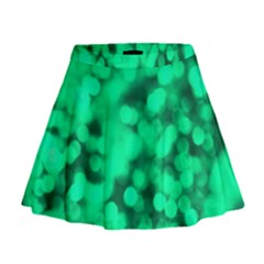 Light Reflections Abstract No10 Green Mini Flare Skirt by DimitriosArt