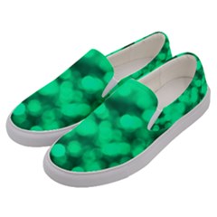 Light Reflections Abstract No10 Green Men s Canvas Slip Ons by DimitriosArt