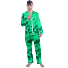 Light Reflections Abstract No10 Green Men s Long Sleeve Satin Pajamas Set by DimitriosArt