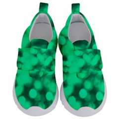 Light Reflections Abstract No10 Green Kids  Velcro No Lace Shoes by DimitriosArt