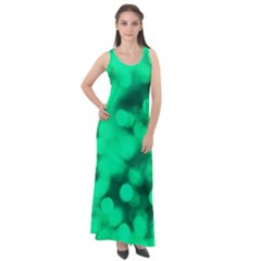 Light Reflections Abstract No10 Green Sleeveless Velour Maxi Dress by DimitriosArt