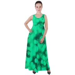 Light Reflections Abstract No10 Green Empire Waist Velour Maxi Dress by DimitriosArt