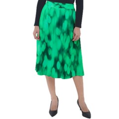 Light Reflections Abstract No10 Green Classic Velour Midi Skirt  by DimitriosArt