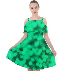 Light Reflections Abstract No10 Green Cut Out Shoulders Chiffon Dress by DimitriosArt