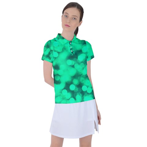 Light Reflections Abstract No10 Green Women s Polo Tee by DimitriosArt