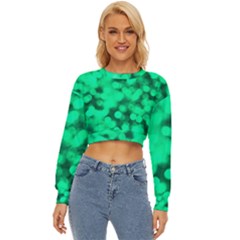 Light Reflections Abstract No10 Green Lightweight Long Sleeve Sweatshirt by DimitriosArt