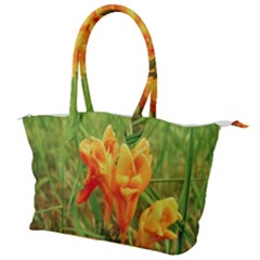 Orange On The Green Canvas Shoulder Bag by DimitriosArt