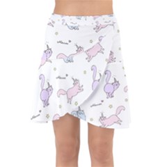 Unicorn Cats Pattern 2 Wrap Front Skirt