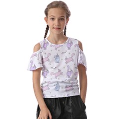 Unicorn Cats Pattern 2 Kids  Butterfly Cutout Tee by Littlebird