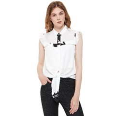 Cats Pattern Example Frill Detail Shirt