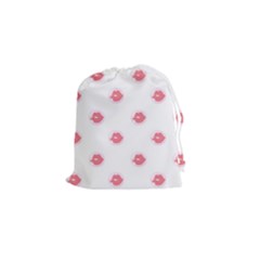 Lips Bubblegum Pattern Drawstring Pouch (small) by Littlebird