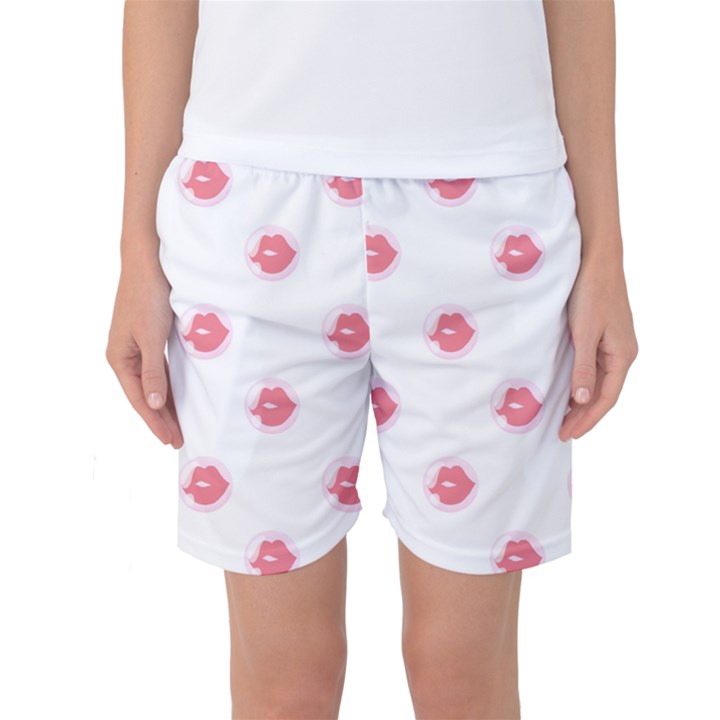 Lips Bubblegum Pattern Women s Basketball Shorts