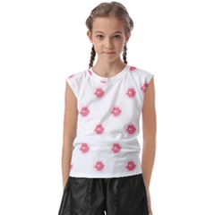 Lips Bubblegum Pattern Kids  Raglan Cap Sleeve Tee by Littlebird