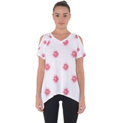 Lips Bubblegum Pattern Cut Out Side Drop Tee by Littlebird