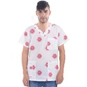 Lips Bubblegum Pattern Men s V-Neck Scrub Top View1