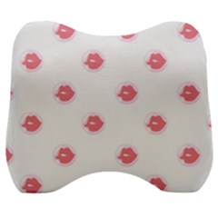 Lips Bubblegum Pattern Velour Head Support Cushion by Littlebird