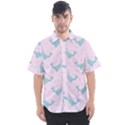 Narwales Stars  Pattern Pink Men s Short Sleeve Shirt View1