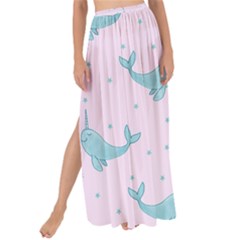 Narwales Stars  Pattern Pink Maxi Chiffon Tie-up Sarong by Littlebird